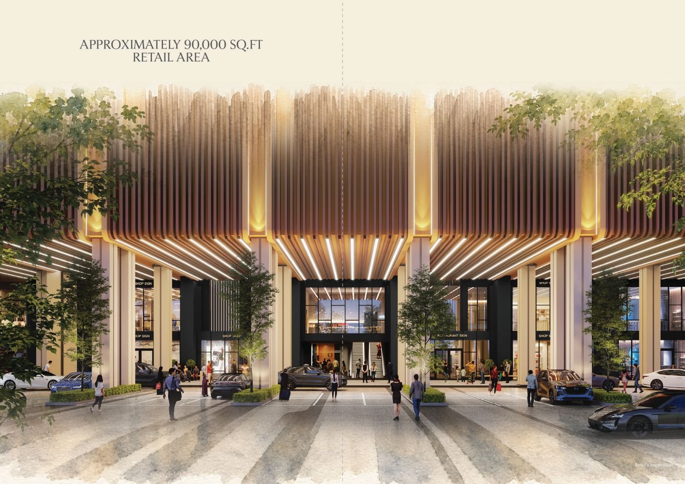 Causewayz Square retail podium with F&B and convenience outlets at street level